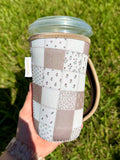 Neutral Patchwork Large Cup Sleeve