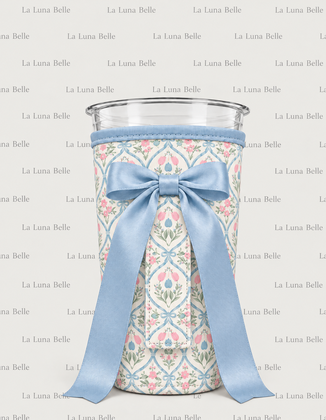 Pre Order: Pink & Blue Floral Large Cup Sleeve