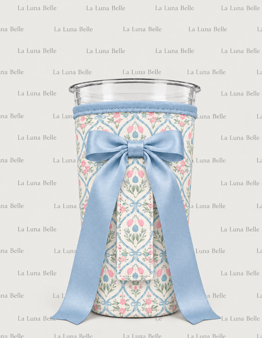 Pre Order: Pink & Blue Floral Large Cup Sleeve