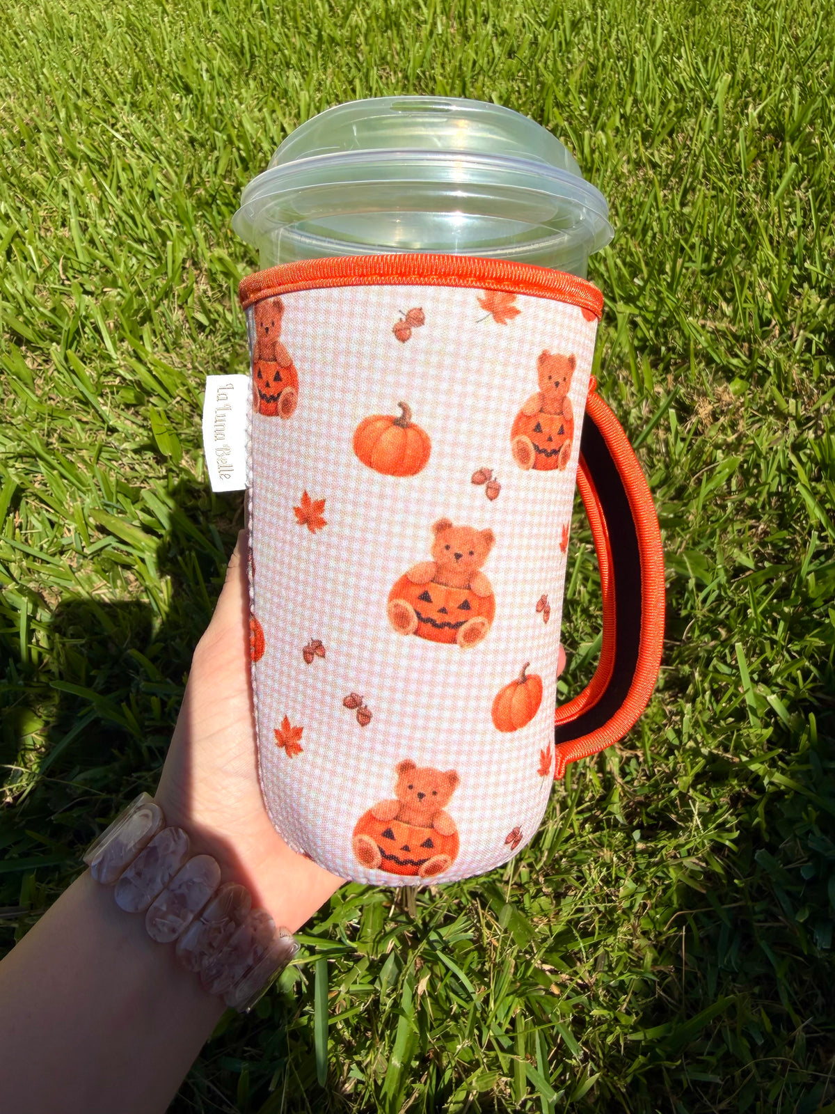 Teddy Bear Pumpkin Large Cup Sleeve