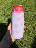 Pink Pumpkin Stripe Slim Can Cup Sleeve