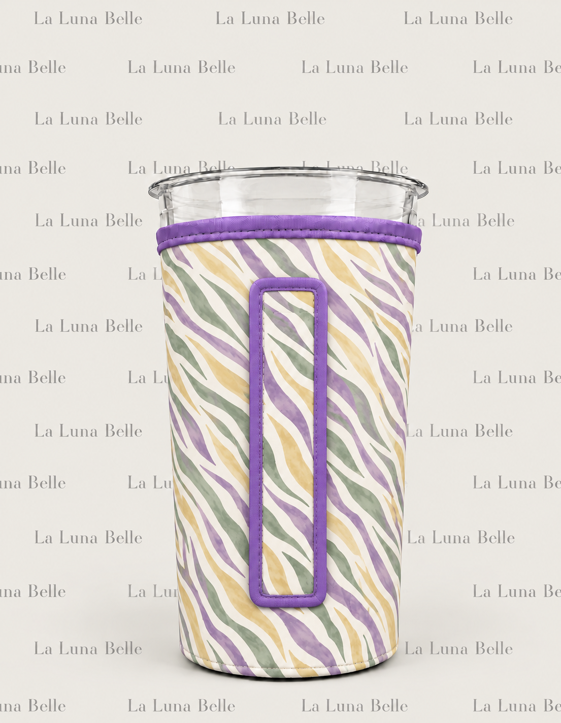 Pre Order: Mardi Gras Zebra Large Cup Sleeve