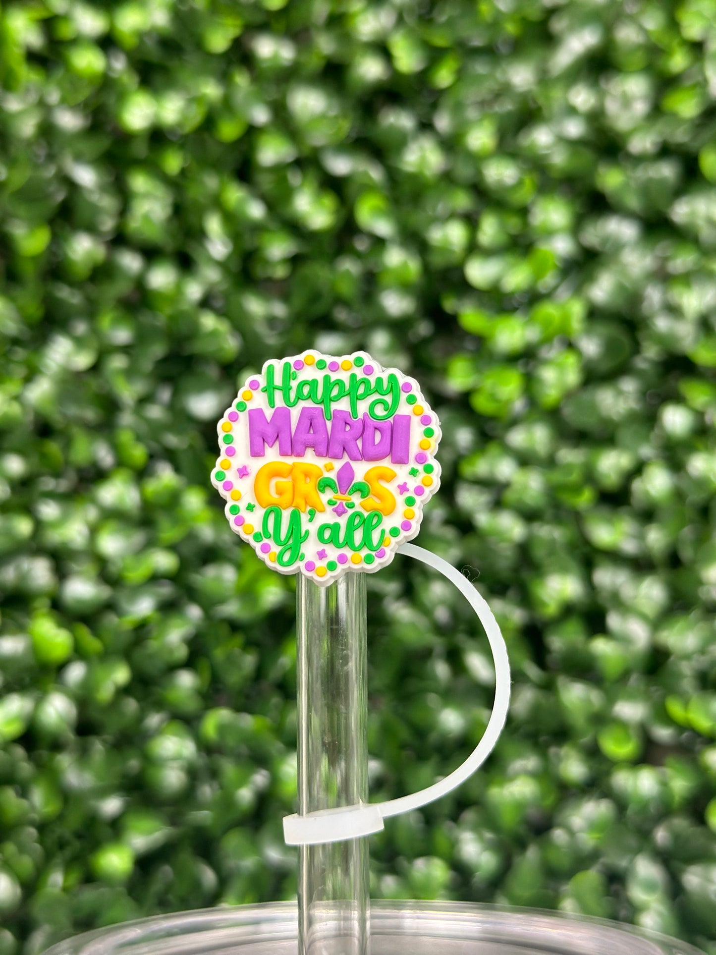 Happy Mardi Gras Y’all Circle Straw Topper (Pre-Order ETA beginning of January)