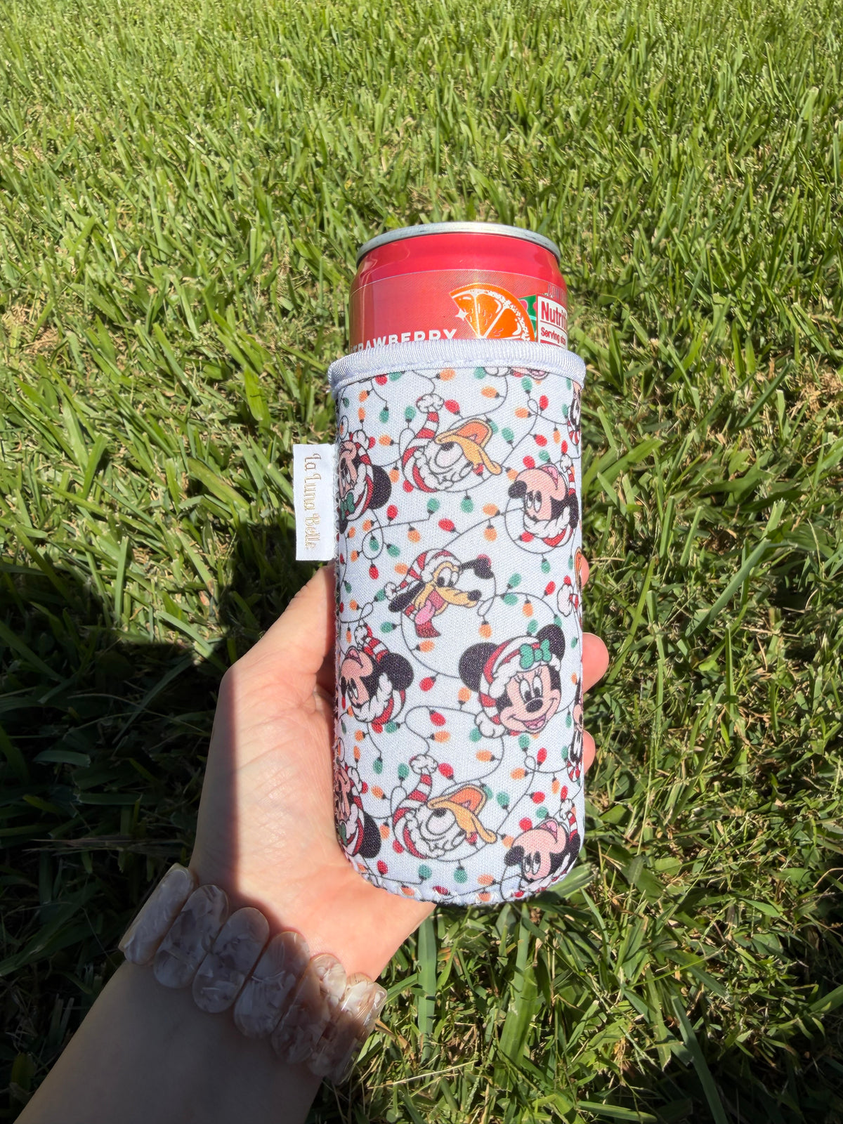 Disney Christmas Lights Slim Can Cup Sleeve