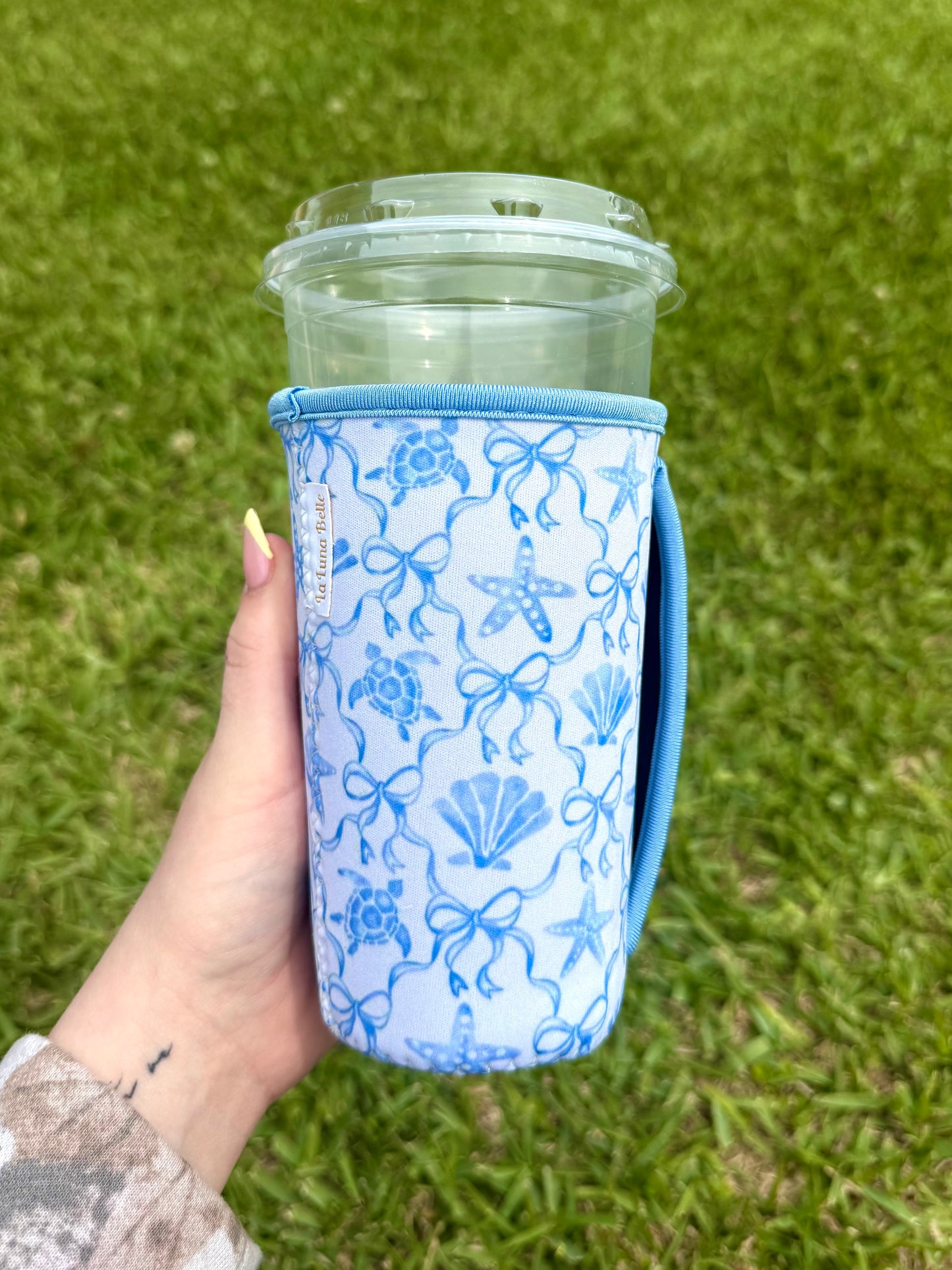 Blue Seashell Large Cup Sleeve