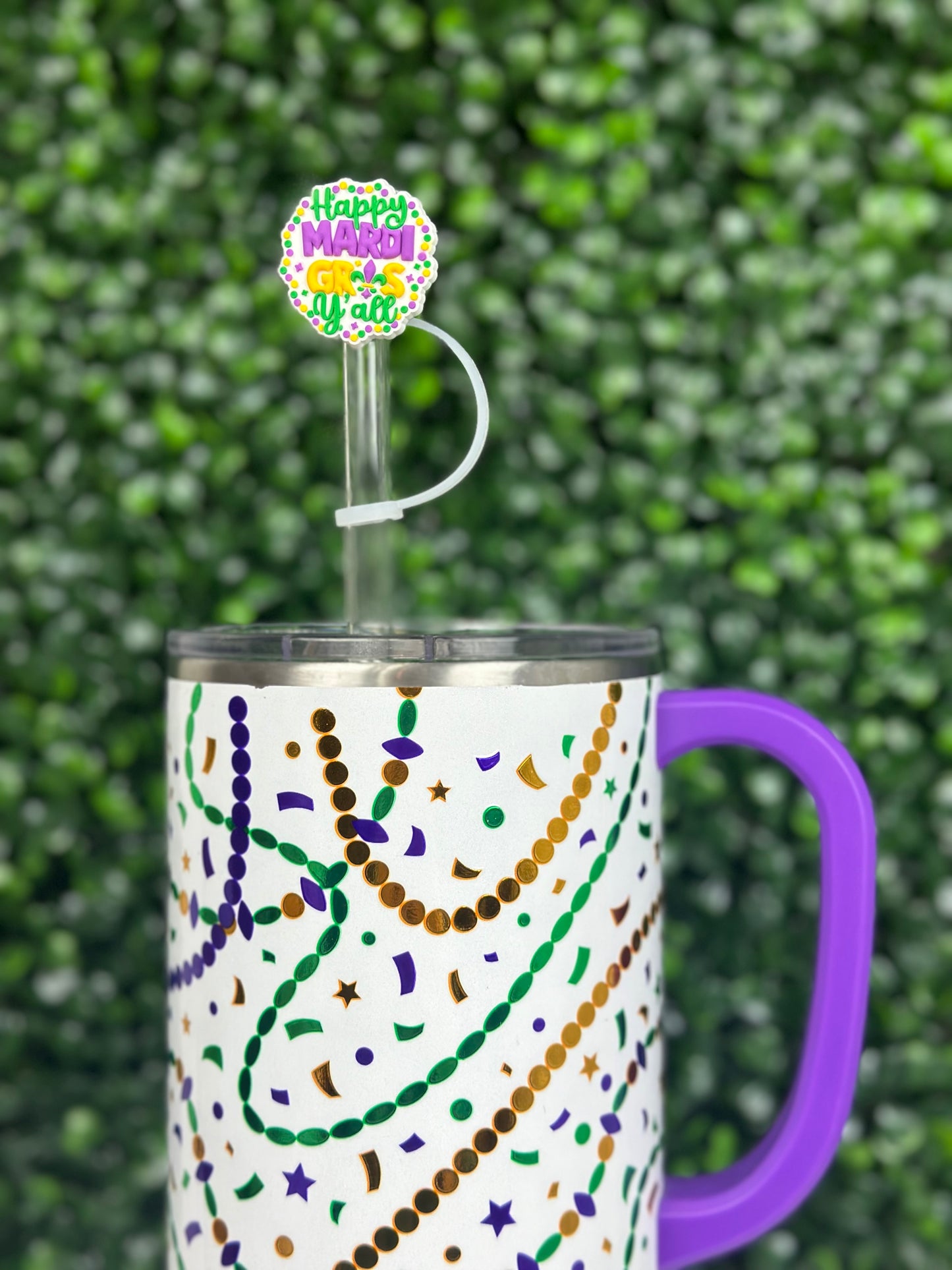 Happy Mardi Gras Y’all Circle Straw Topper (Pre-Order ETA beginning of January)