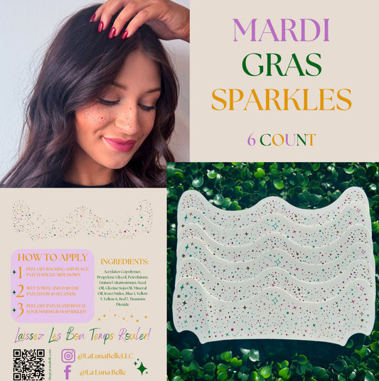 Mardi Gras Custom Face Sparkles | Face Freckles | Face Sparkles | Glitter Freckles