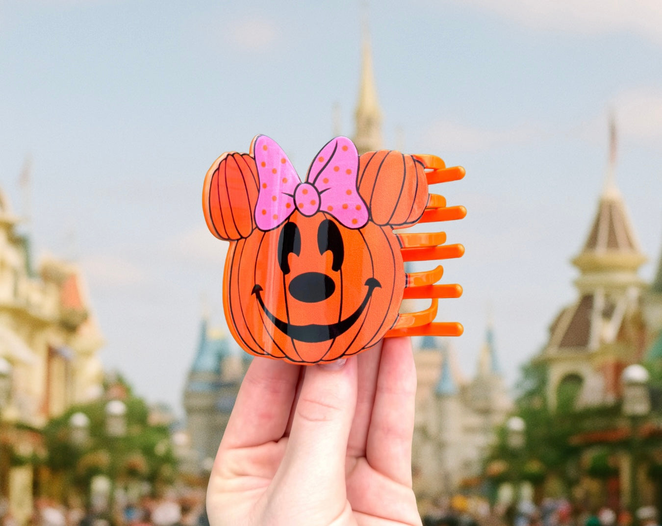 Minnie Pumpkin Halloween Claw Clip