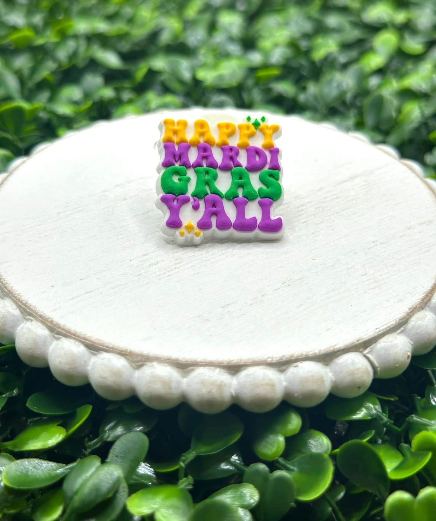 Happy Mardi Gras Y’all Croc Charm (Pre-Order ETA beginning of January)