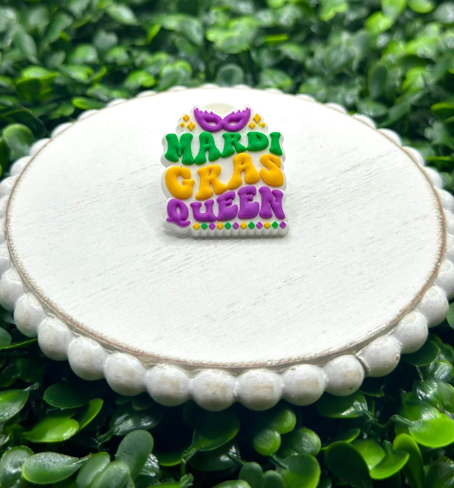 Mardi Gras Queen Croc Charm