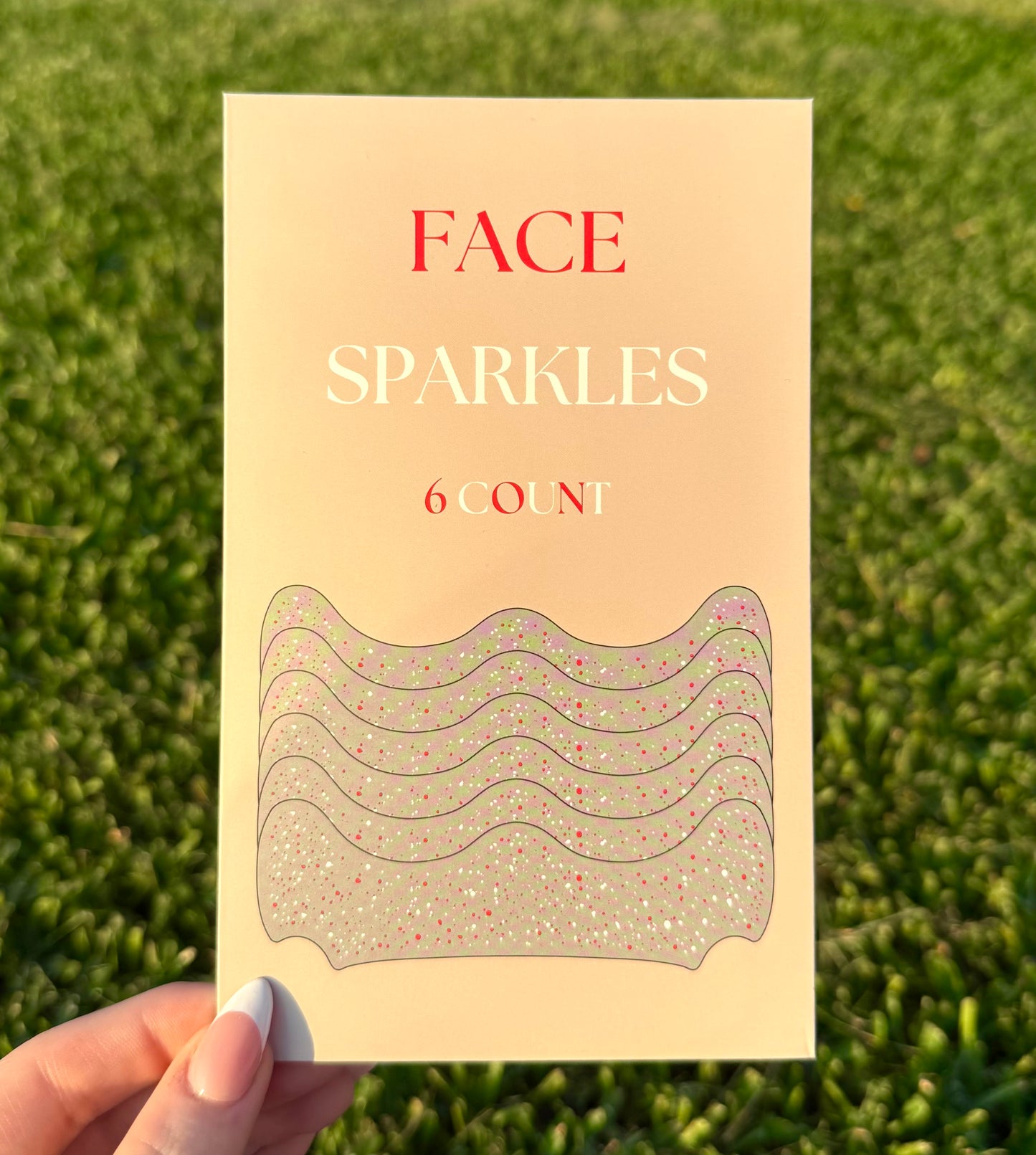 Red and White 6pc Face Sparkles | Face Sparkles