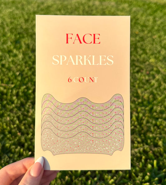 Red and White 6pc Face Sparkles | Face Sparkles