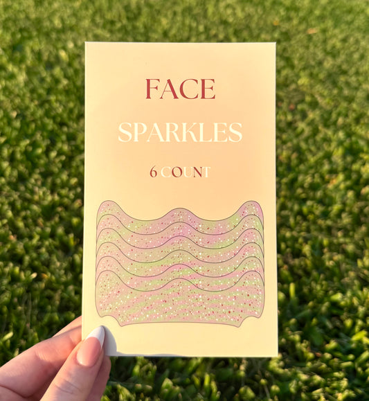 Maroon and White 6pc Face Sparkles | Face Sparkles