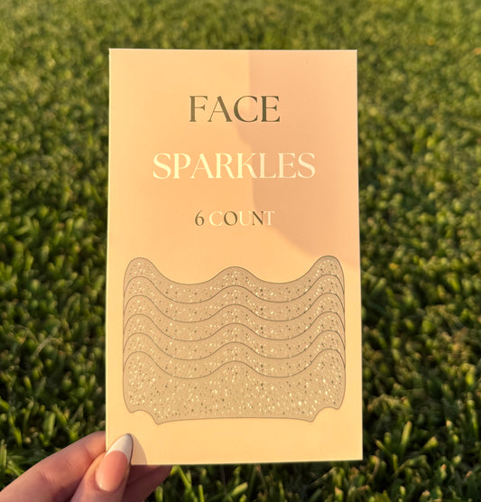 Green and White 6pc Face Sparkles | Face Sparkles