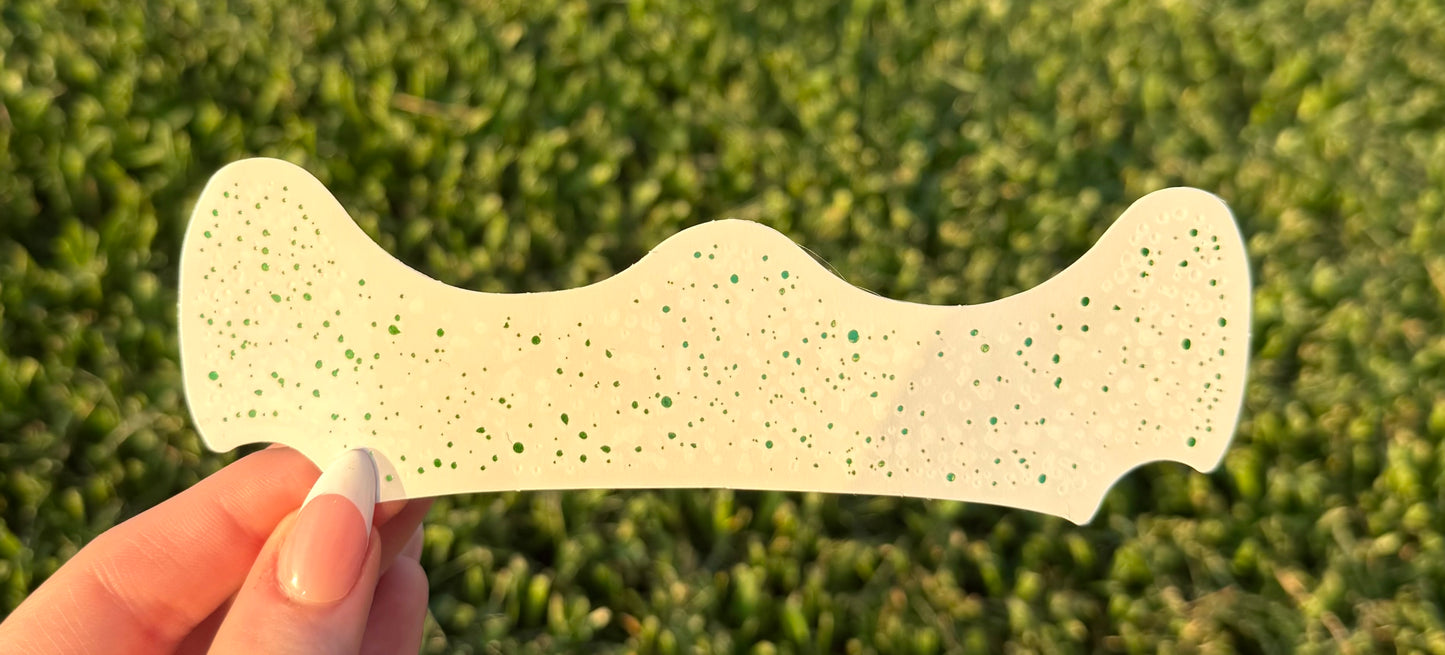 Green and White 6pc Face Sparkles | Face Sparkles
