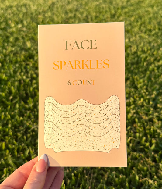 Green and Yellow 6pc Face Sparkles | Face Sparkles