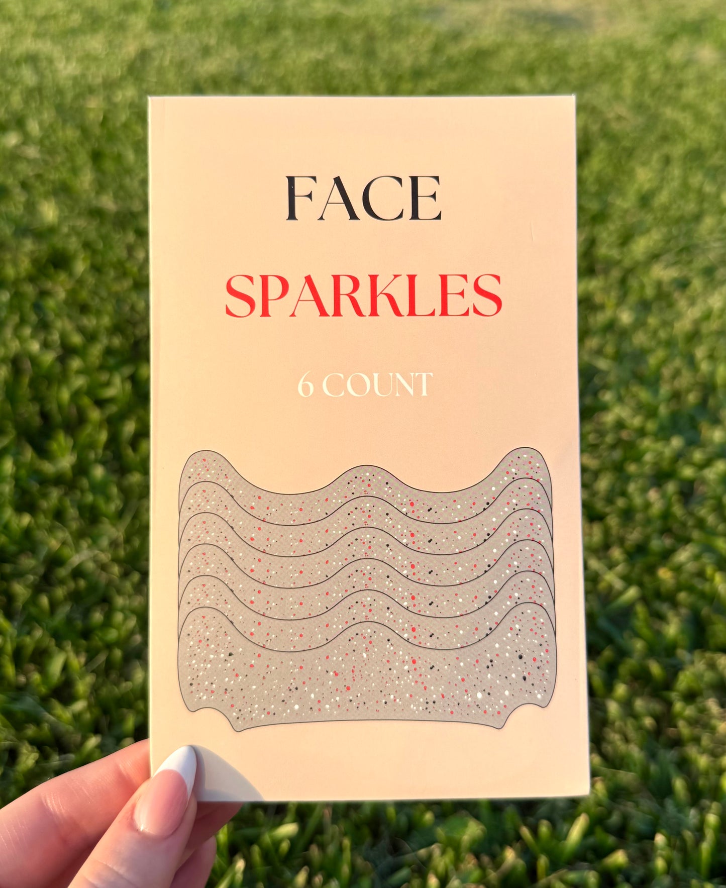 Red, Black, and White 6pc Face Sparkles | Face Sparkles