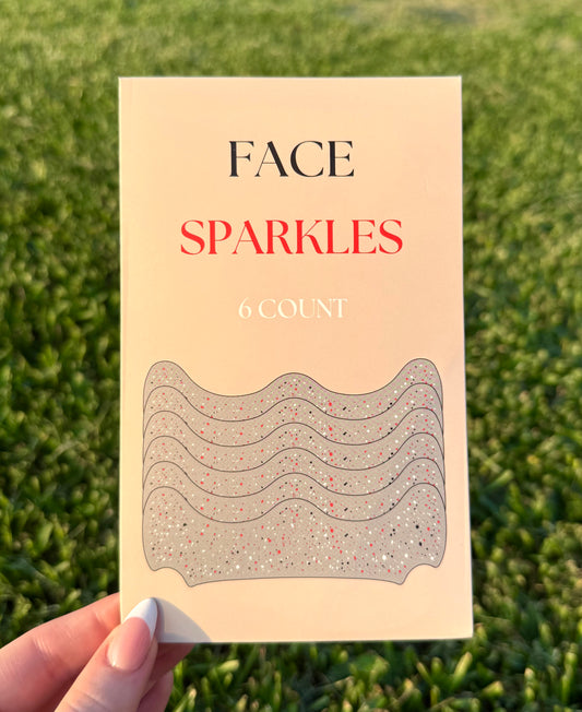 Red, Black, and White 6pc Face Sparkles | Face Sparkles