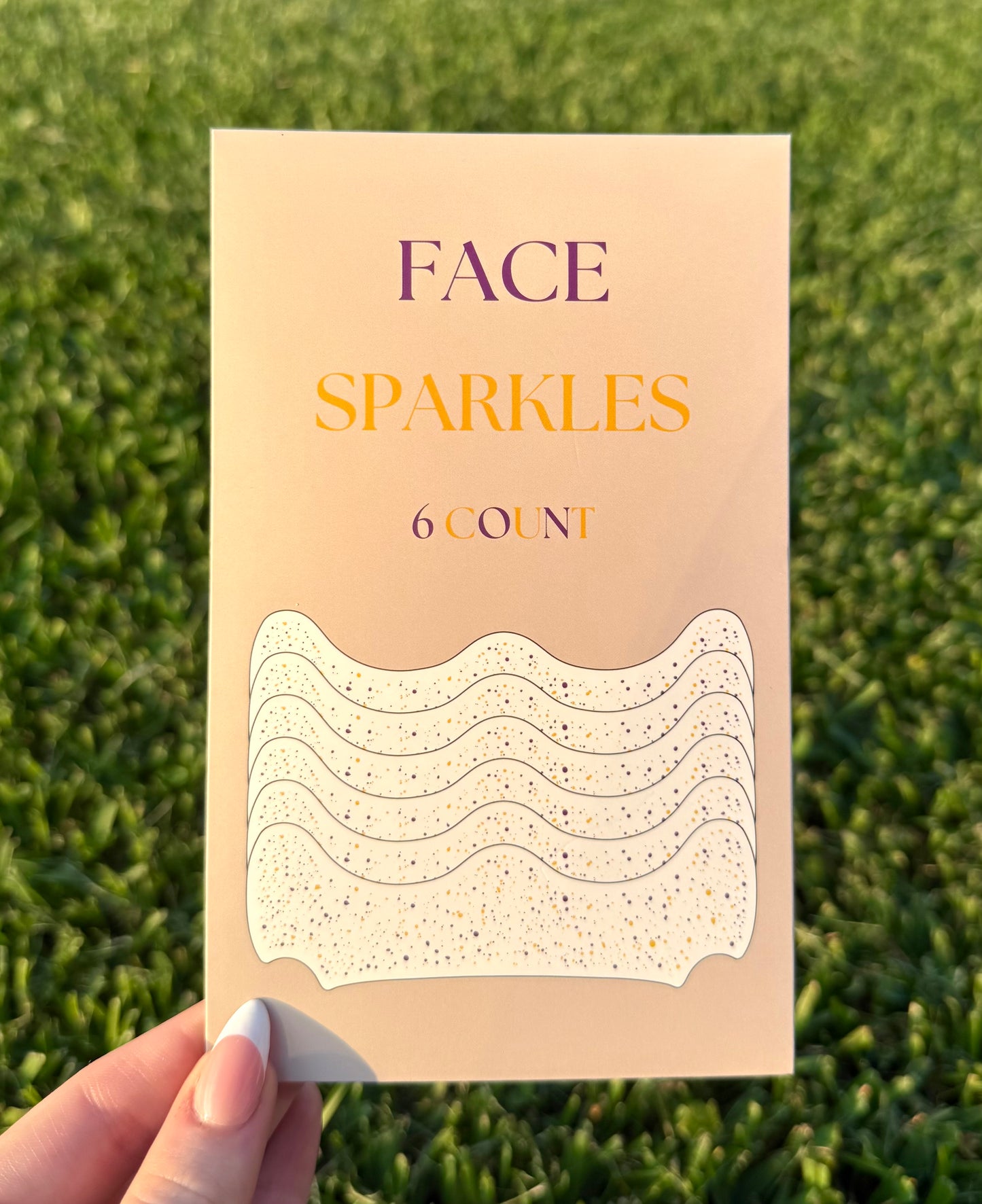 Purple and Yellow 6pc Face Sparkles | Face Sparkles