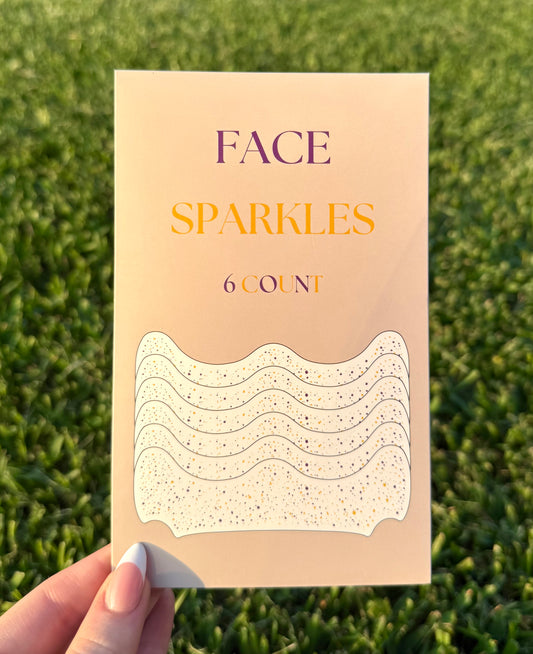 Purple and Yellow 6pc Face Sparkles | Face Sparkles