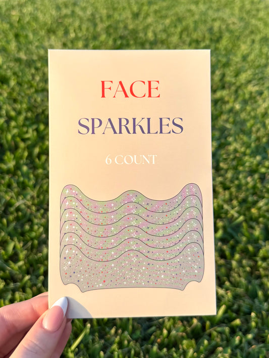 Red, White, and Blue Stars 4TH OF JULY 6pc Face Sparkles | Face Sparkles