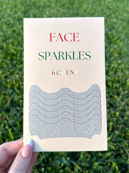 Red, Green, and White ITALIAN 6pc Face Sparkles | Face Sparkles
