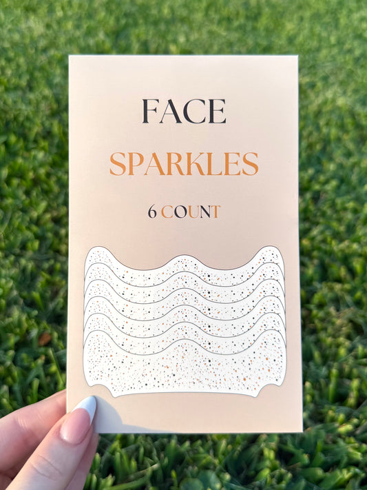 Black and Gold 6pc Face Sparkles | Face Sparkles