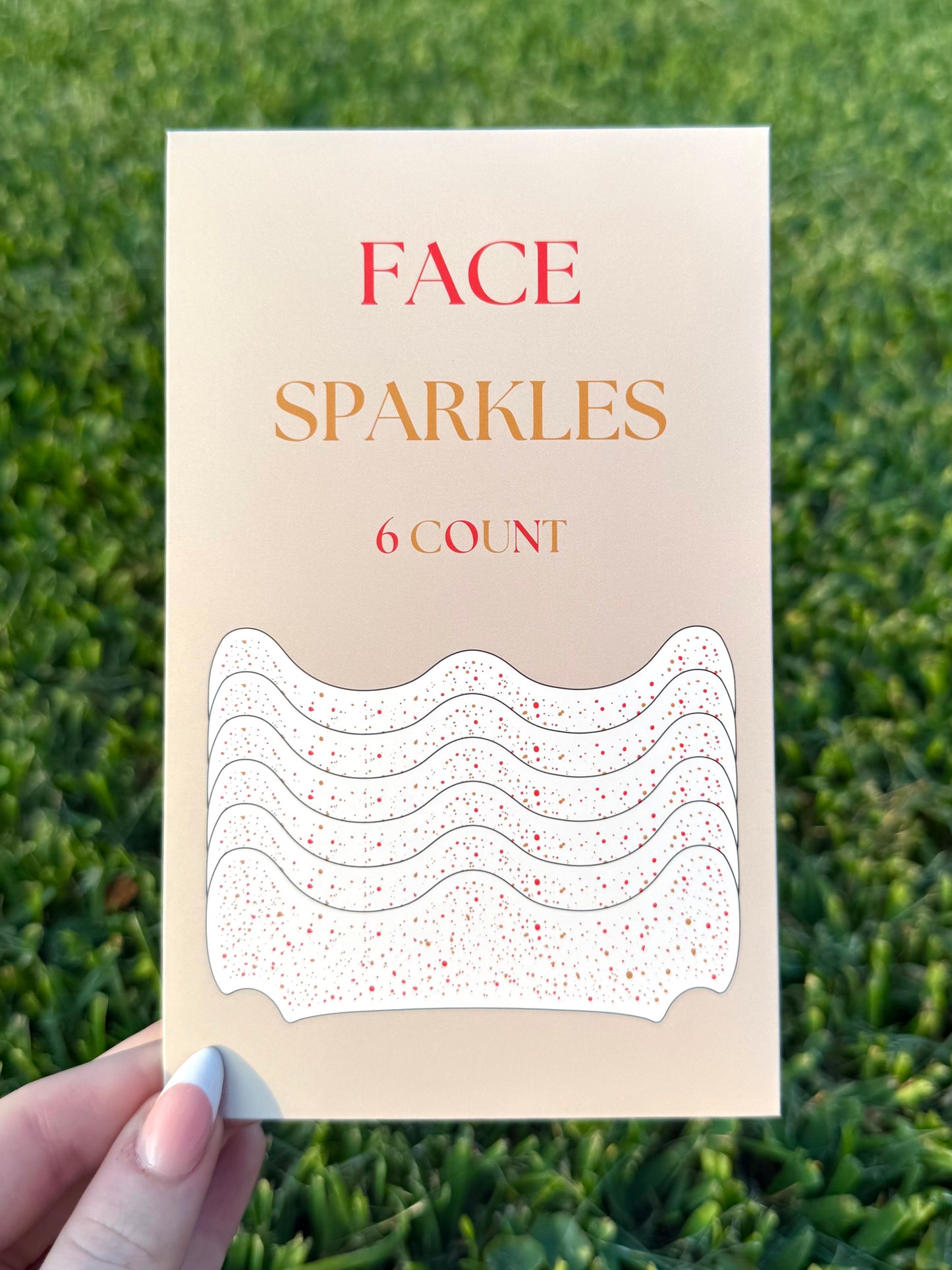 Red and Gold 6pc Face Sparkles | Face Sparkles