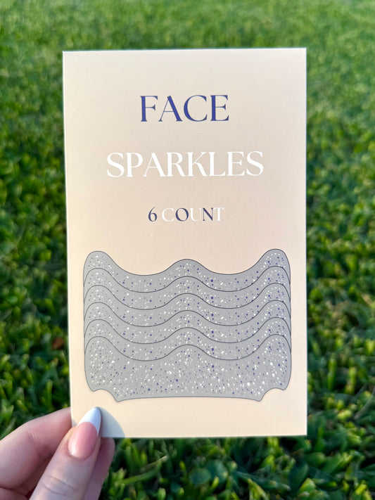 Blue and White 6pc Face Sparkles | Face Sparkles