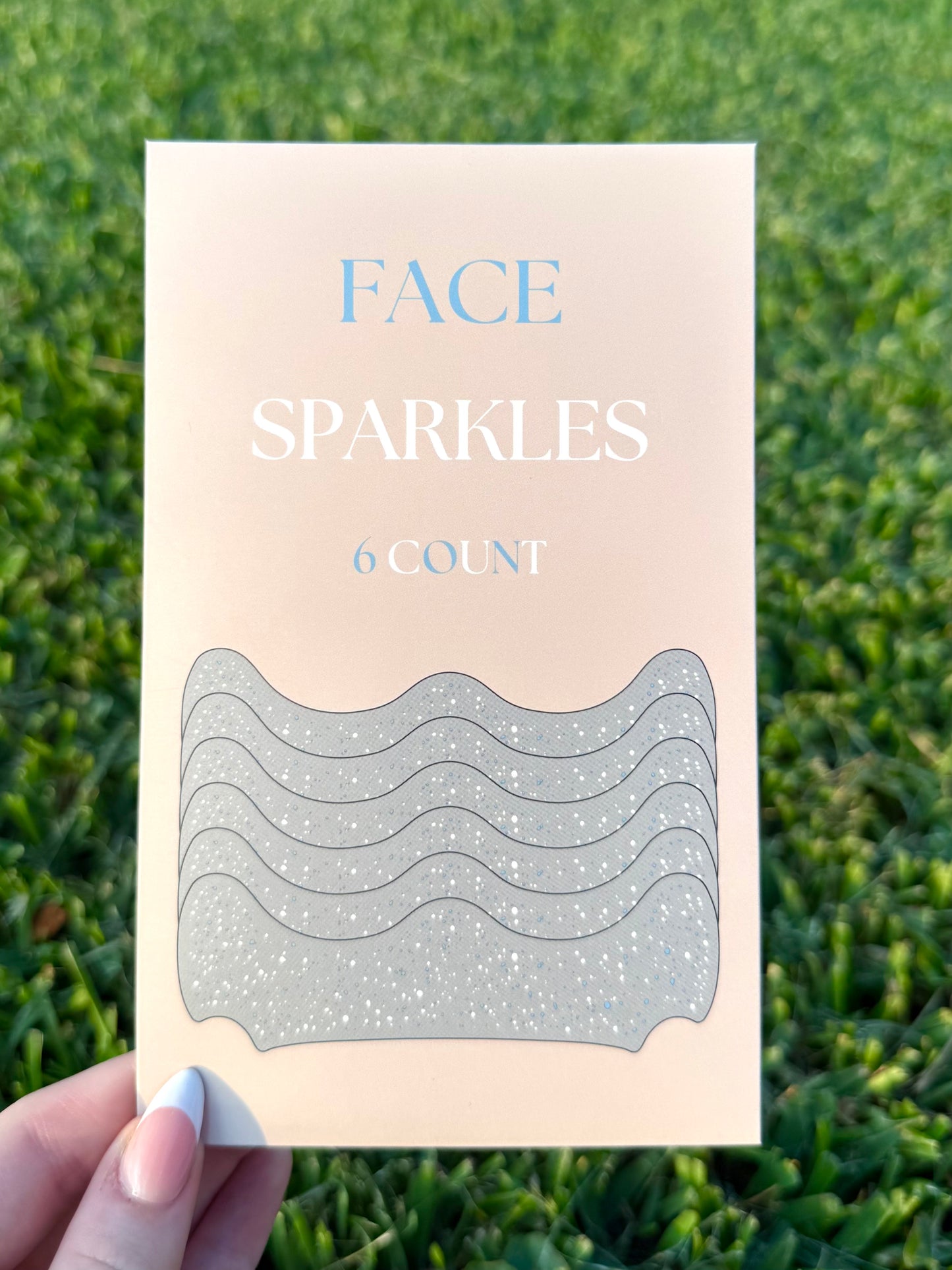 Light Blue and White 6pc Face Sparkles | Face Sparkles