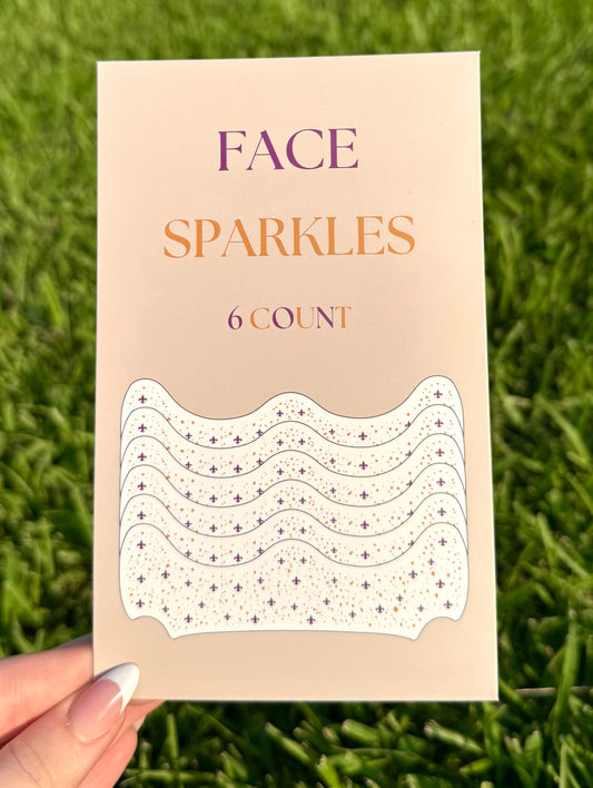 LSU Fleur De Lis 6pc Face Sparkles | Face Sparkles