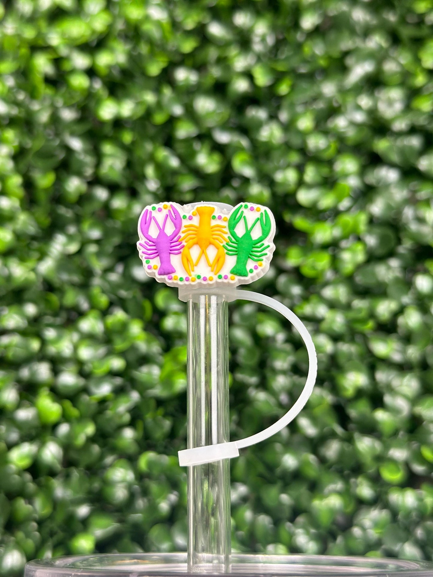 Crawfish Mardi Gras Straw Topper