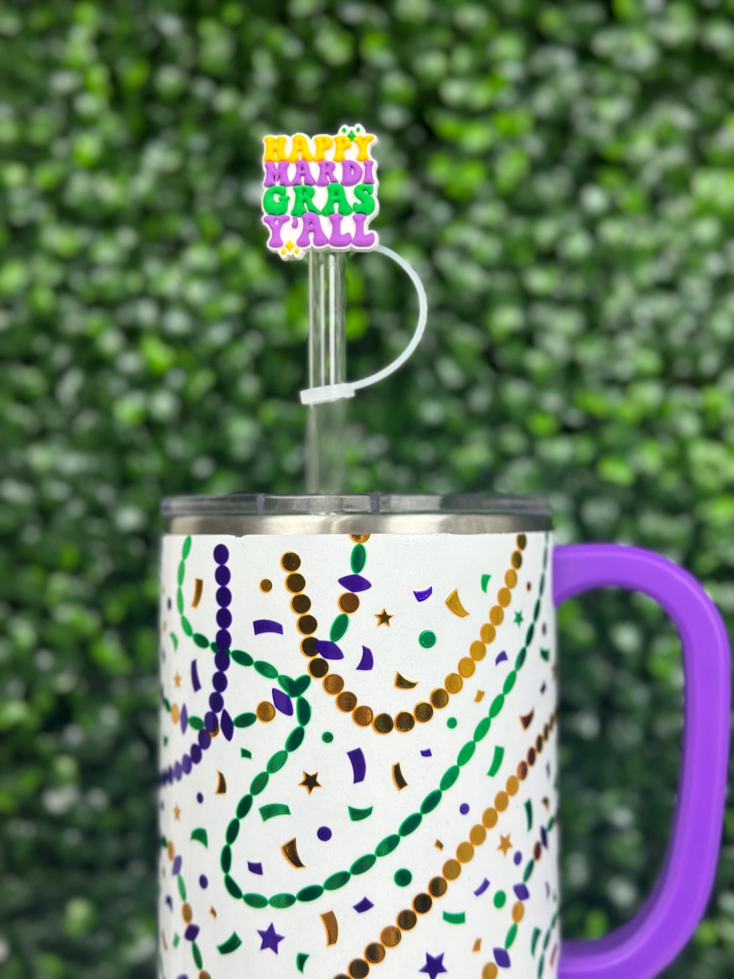 Happy Mardi Gras Y’all Mardi Gras Straw Topper