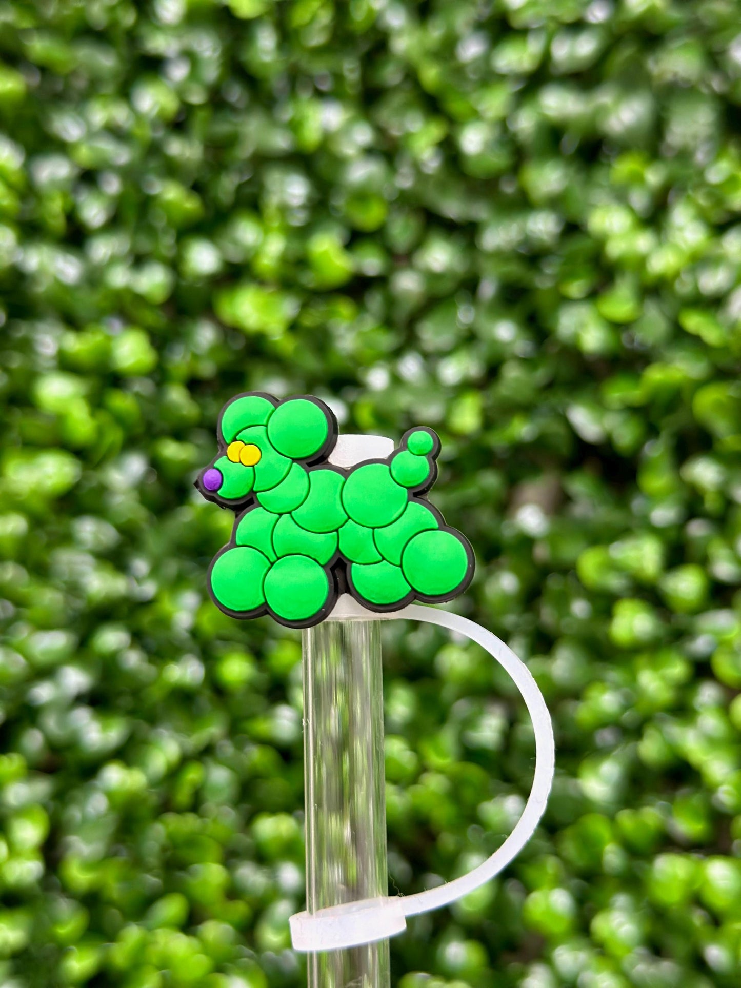 Green Bead Dog Straw Topper