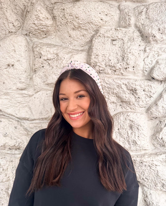 White Mardi Gras Sprinkle Headband