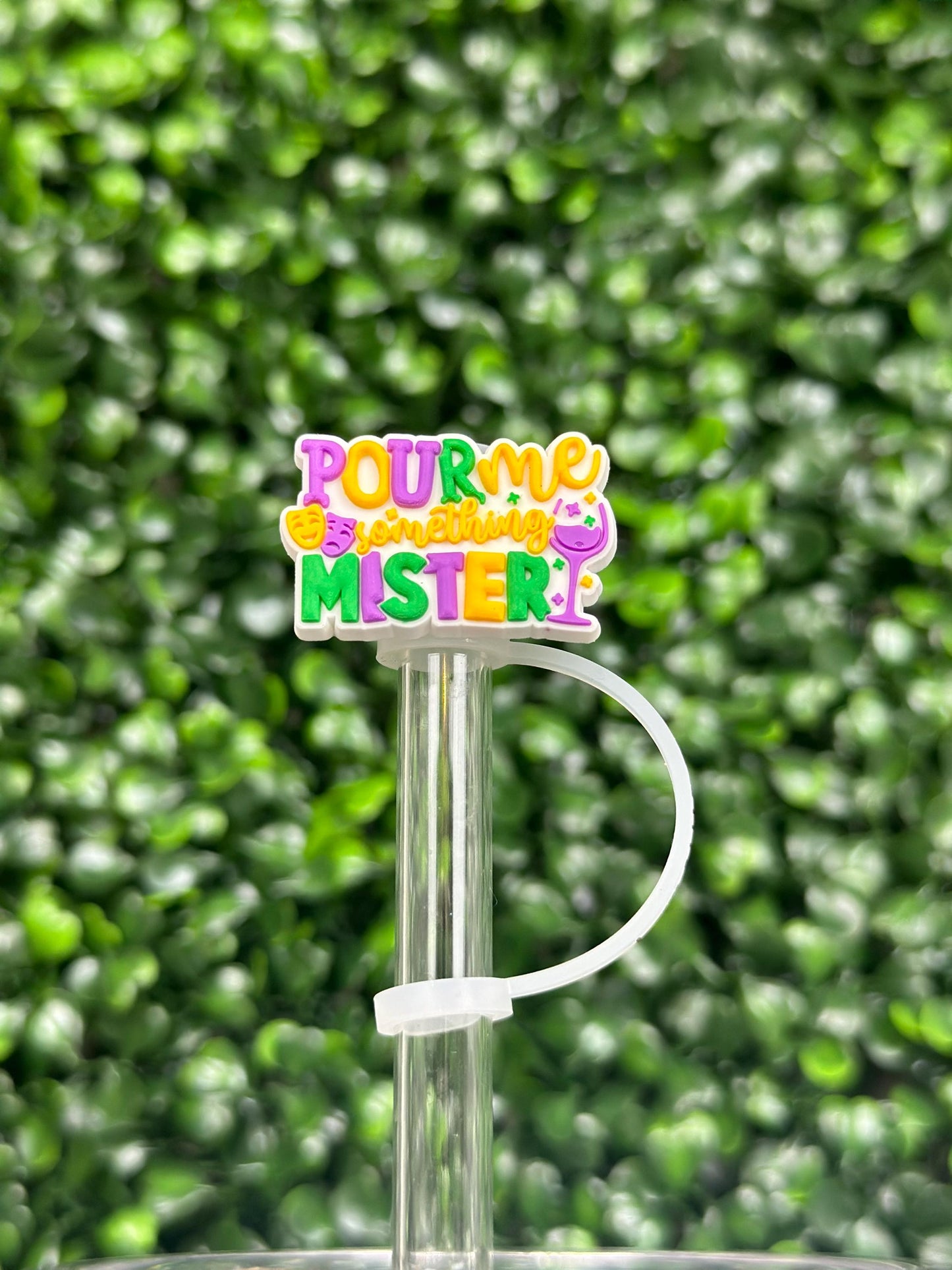 Pour Me Something Mister Mardi Gras Straw Topper