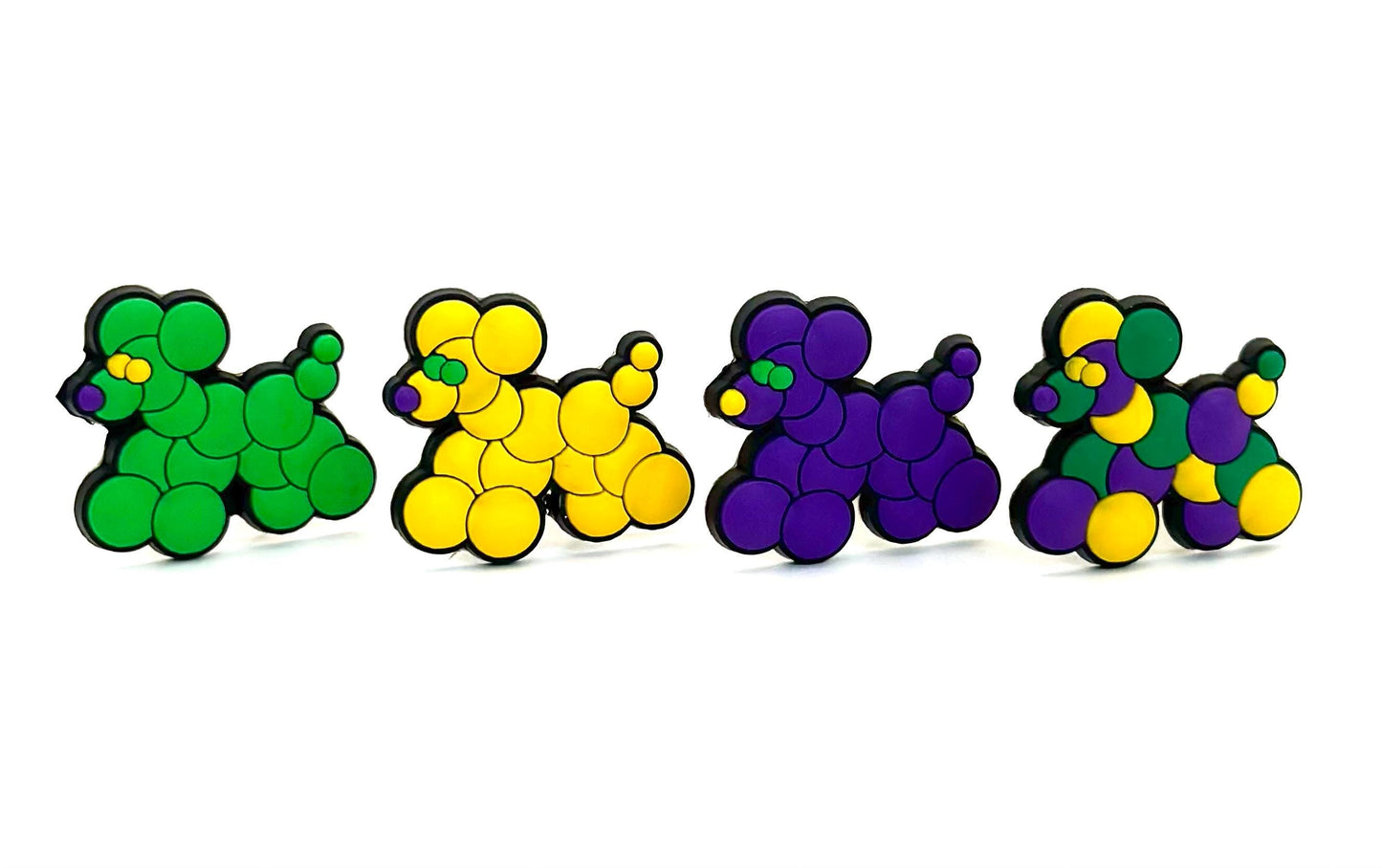 Mardi Gras Bead Dog Straw Topper Set