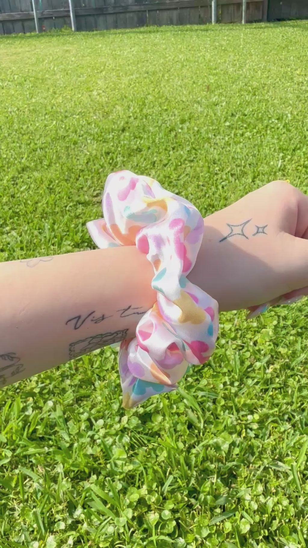 Disney Colorful Mickey Satin Scrunchie